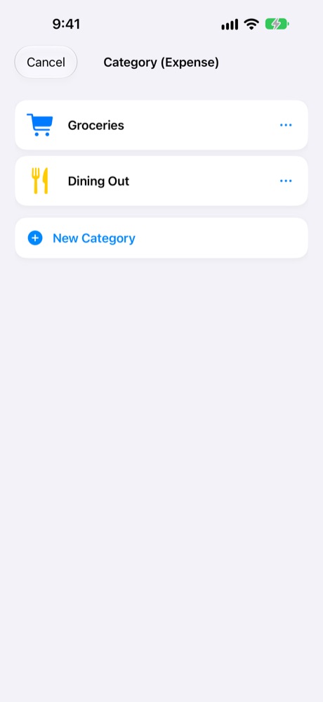 Choose the category, or make one.