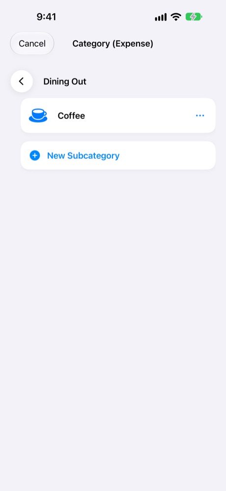 A group opens its subcategories.
