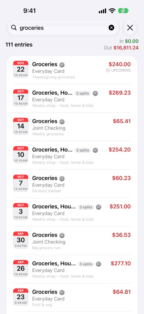 Search with totals.