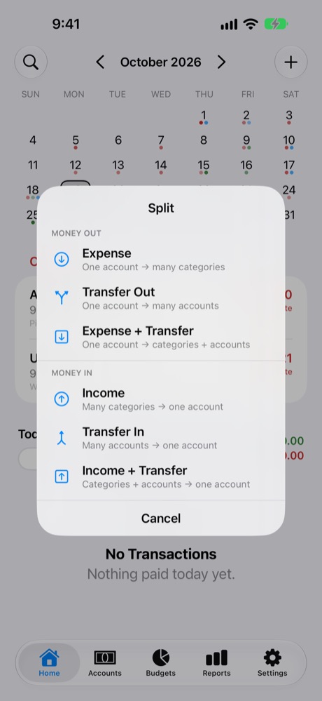 Split asks which kind.
