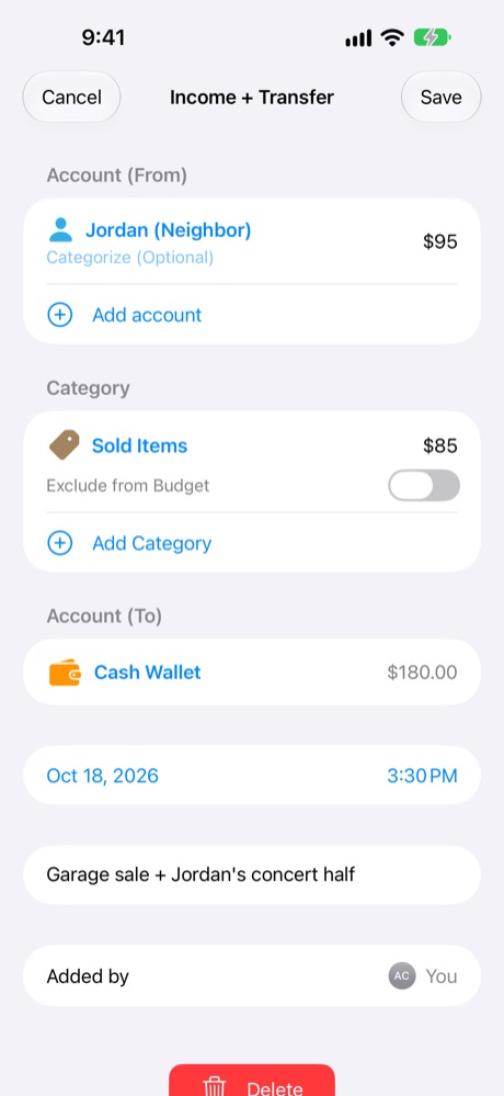 Income + Transfer
