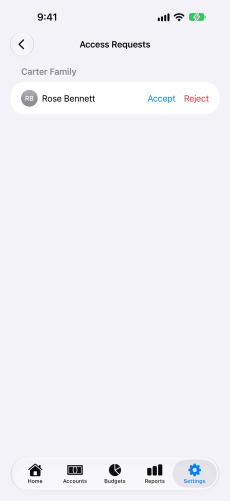 Access Requests in Settings.