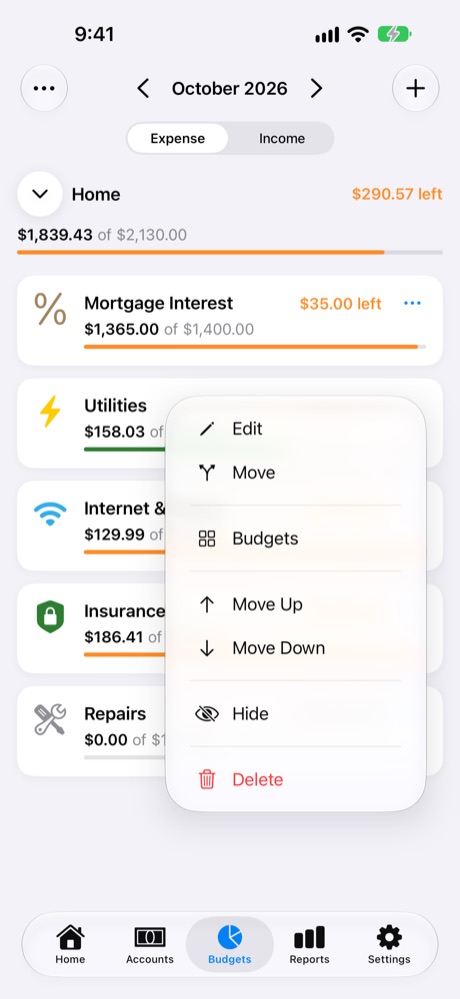 Subcategory menu: Utilities.