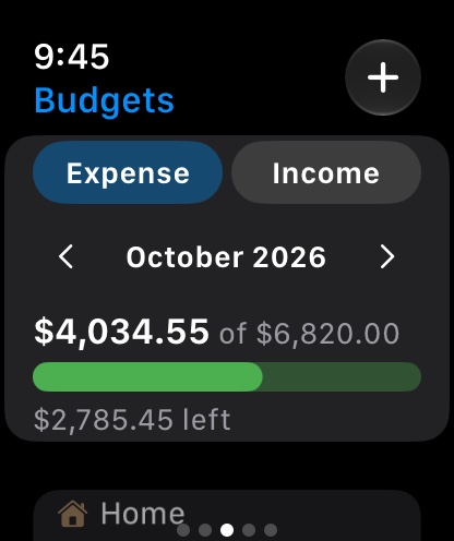 Apple Watch: $4,034.55 of $6,820 budget spent in October