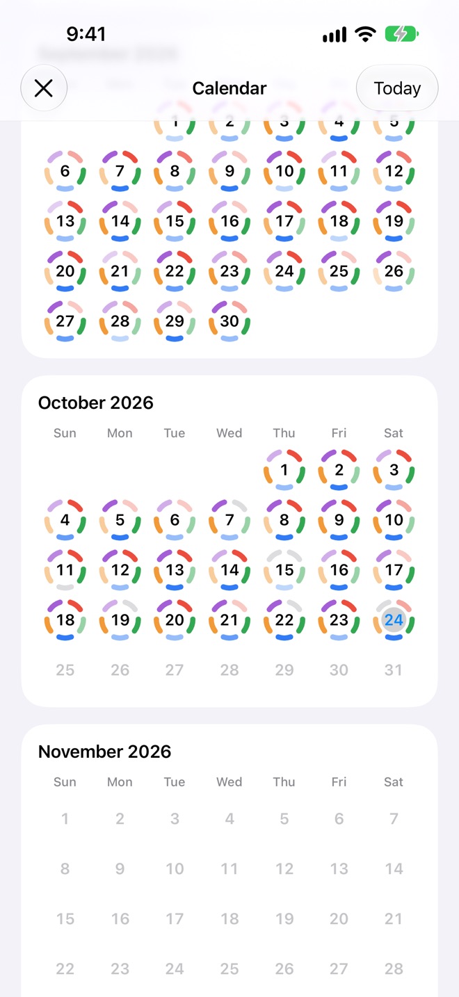 Calendar: this month.