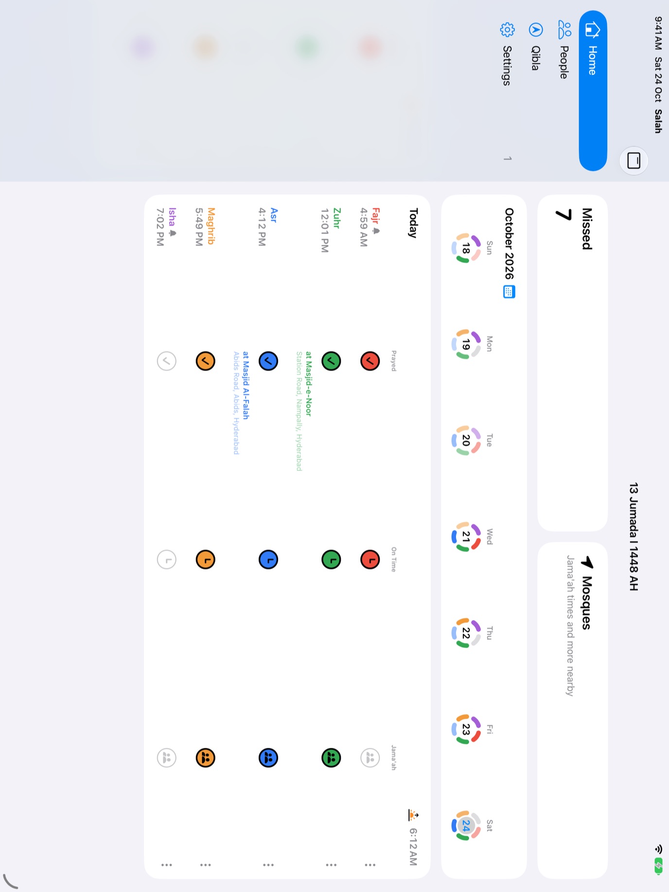 Home on iPad with the sidebar