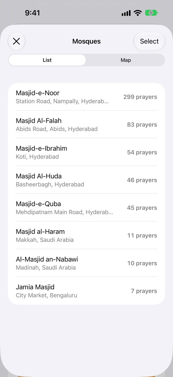 Mosques prayed in.
