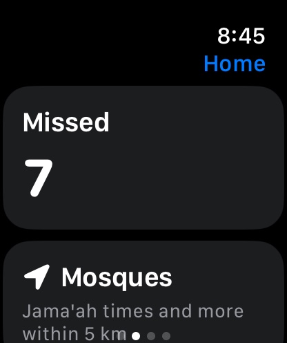 Apple Watch: Missed 7, and Mosques